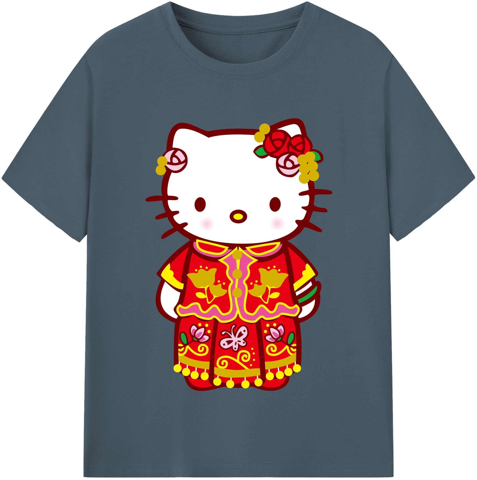 （画像用） Hello Kitty ハローキティ 綿100％半袖Tシャツ（フロントプリント）